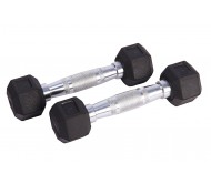 Body Maxx Hex Rubber Dumbells 1 Kg x 1 Pair 